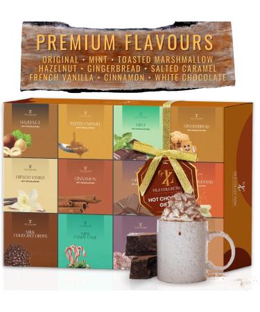 Hot Chocolate Gift Set - 12 Pack Premium Hot Chocolate Drinks with Various Flavours Selections - Luxury Hot Chocolate Gift Set for Kids and Adult - Buy Online on GoSupps.com