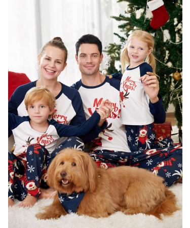 PatPat Family Matching Christmas Pajamas Set - Tree Snowflake & Letters Print, Long-sleeve Sleepwear, Baby 3-6 Months - Dark Blue - Buy Online on GoSupps.com