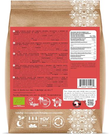Mini aperitif cookies Dried tomatoes hazelnuts & Herbs of Provence - Handmade organic & vegan - 4 compostable bags of 130g (520g) - Buy Online on GoSupps.com