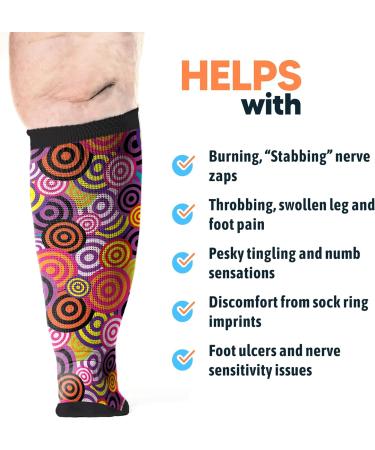 Viasox Concentric EasyStretch Diabetic Socks for Men & Women - Non-Binding Seamless Toe Large Multicolor Perfect for Comfort & Health - Buy Online on GoSupps.com