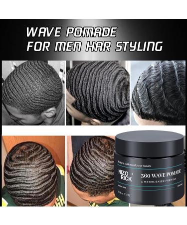 Men's 360 Wave Pomade 150g Cire Cheveux Homme Base D'Eau Pommade Coiffante Pour Cheveux Ondul s Non Grasse Tenue Forte Et Ondulations Superpos es 150 G/5 29 Oz - Buy Online on GoSupps.com
