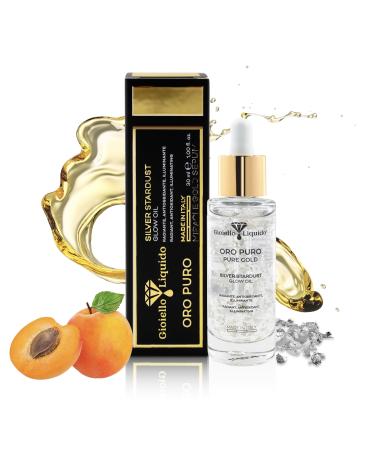 Silver Stardust Glow Oil - Nourishing Face Oil - with Pure Silver and Concentrated Oils - Ideal for Dermaroller - Moisturizing Face Oil 30 ml