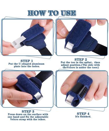 Adjustable Toe Splint Straightener - 1 Pair for Toe Pain Relief - Buy Online on GoSupps.com