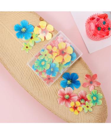 35 Pcs Edible Flowers Cake Decorations Wafer Paper Flower Cupcake Toppers for Decorating Edible Flower Cake Topper Colorful Rice Paper Cake Food Decoration for Wedding Birthday Baby Shower Party - Buy Online on GoSupps.com
