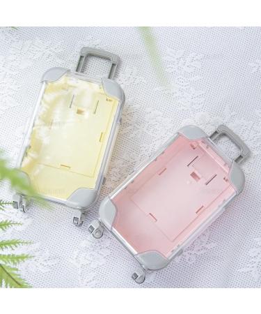 AUEAR Mini Lashes Luggage False Empty Lash Storage Box - Pink & Yellow (2 Pack) - Clear Suitcase Packaging Case for Women & Girls - Buy Online on GoSupps.com