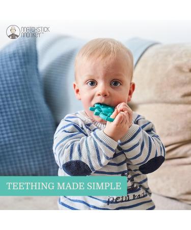 Matchstick Monkey Antimicrobial Silicone Teether Easy To Grip BPA Free 3 Months Old+ 10 cm Green Mini Monkey Green Monkey 3 Months Old+ 1 Mini Monkey Teether - Buy Online on GoSupps.com