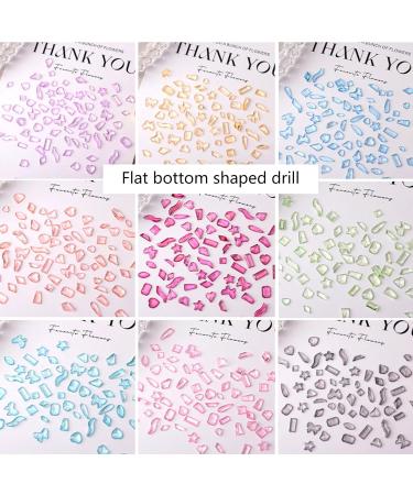 FEIlei 200Pcs Flat Bottom Resin Nail Art Decorations Rhinestone Manicure Nail Charms - Buy Online on GoSupps.com