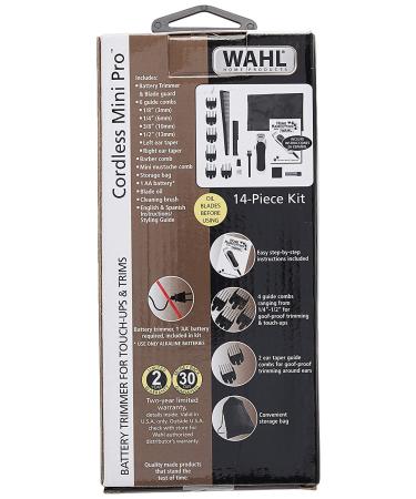 Cordless Mini Pro 14 Piece Haircutting Kit - Chrome/Black - Buy Online on GoSupps.com