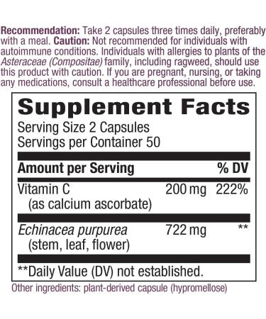 Nature's Way Echinacea & Vitamin C Immune Support 100 Capsules - Boost Your Immunity - Buy Online on GoSupps.com