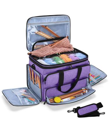 YARWO Crochet Hook Case, Travel Organizer Bag for Crochet Hooks, Aluminum  Crochet Hooks, and Crochet Supplies, Dusty Rose (Bag Only)