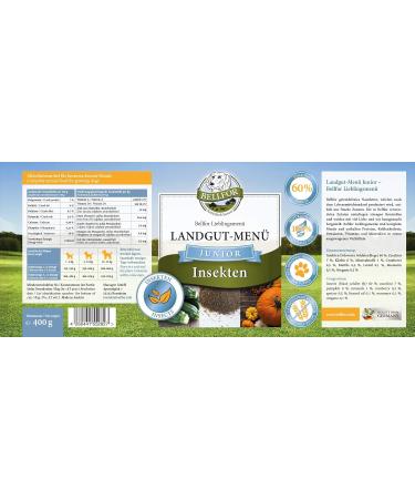 Bellfor Landgut-Menu Junior Hypoallergenic Wet Food with Insects for Puppies 6 x 400 g Ideal for Feeding Growing Dogs - Buy Online on GoSupps.com