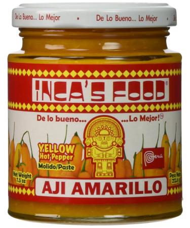 Inca's Food Aji Amarillo Paste - Hot Yellow Peruvian Pepper Paste 7.5 oz (3 PACK) Pepper 7.5 Ounce (Pack of 3)