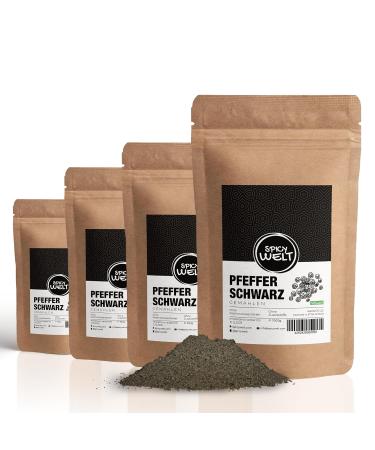 Spicy World Black Pepper Ground - 100% Natural Black Pepper Powder No Additives 100g - Premium Quality Seasoning for Cooking - Buy Online on GoSupps.com