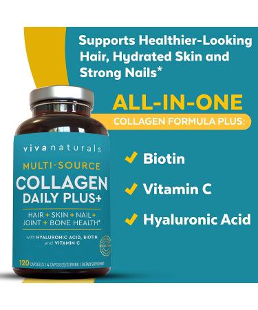 Viva Naturals Multi Collagen Pills - 120 Capsules | Premium Collagen Supplements - Buy Online on GoSupps.com