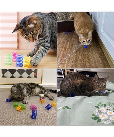 YUAAO 40 Pack Cat Spring Toys - Durable Plastic Coils for Active Indoor Play - Colorful Spirals for Cats & Kittens - Multicolor 40Pack - Buy Online on GoSupps.com