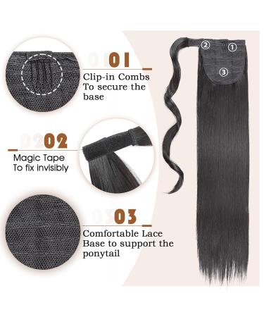 Tess Ponytail Extension 60 cm - Dark Brown (#2A) Smooth Braid Hairpiece - 90g Long Hair Extension - Buy Online on GoSupps.com