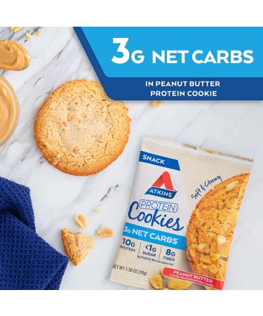 Atkins Protein Cookie Peanut Butter - 4 Count, 5.52 Ounce (Pack of 4) - Buy Online on GoSupps.com