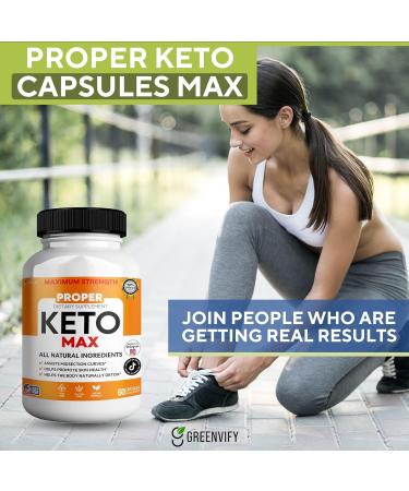 GREENVIFY Proper Keto Max Dietary Supplement Maximum Strength All Natural Ingredients 60 Capsules 30-Day Supply Supports Skin Health and Natural Detox (3) - Buy Online on GoSupps.com