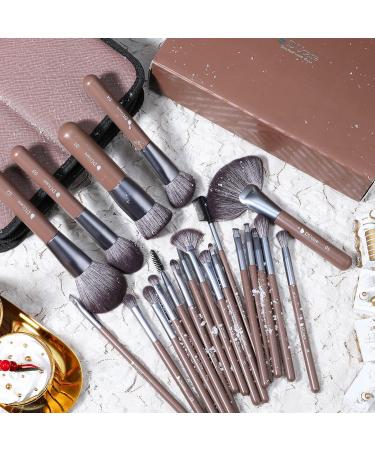 Ducare 22Pcs Makeup Brush Set with Bag - Premium Synthetic Kabuki Brushes for Foundation, Blending, Powder, Blush, Concealers, and Eye Shadows - Buy Online on GoSupps.com
