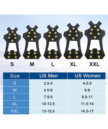 Ice Snow Cleats 10-Stud Rubber Crampons Anti Slip for Shoes & Boots - Men, Women, Kids - Size Large (7-9.5 Men/8.5-11 Women) - Buy Online on GoSupps.com