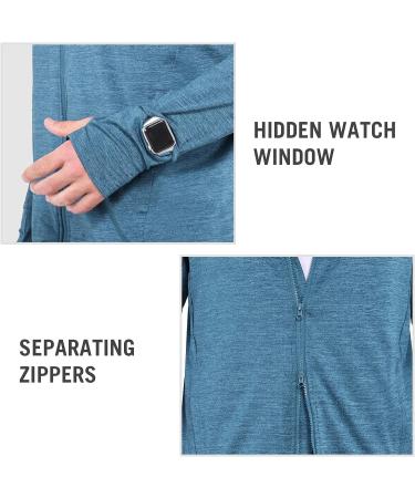 Baleaf Men's Lightweight Athletic Jacket - Quick Dry Running Shirt with Full Zip and UPF50+ Hoodie - A-blue (Small) - Buy Online on GoSupps.com