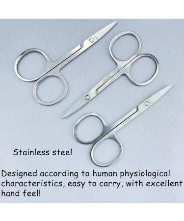 3 Pcs Nail Scissors Professional Multi-Purpose Curved Blade Eyebrow Scissors Sharp Cuticle Scissors for Toenails Manicure Pedicure Cuticle Nose Hair Beard Eyebrows - Buy Online on GoSupps.com