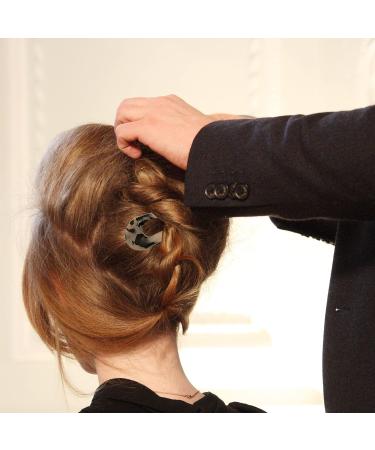 Borsun 4 Pack U Shaped Hair Pins for Buns | French Hair Fork Sticks Set | 2 Prong Hair Stick for Long Hair | Women and Girls (Light & Dark Brown) - Buy Online on GoSupps.com