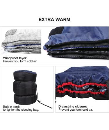 REDiCAMP Cotton Flannel Envelope Sleeping Bag for Adults - Blue (2lbs) - Buy Online on GoSupps.com