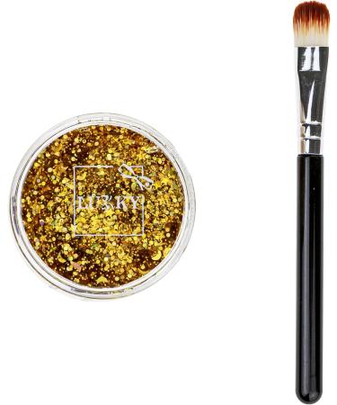  Lukky Lukky Glitter Body Gel with Brush (25 ml) (Gold) - Buy Online on GoSupps.com