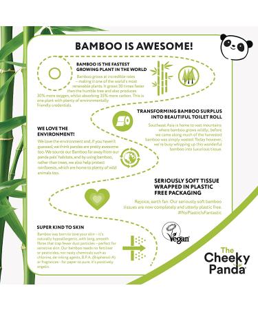The Cheeky Panda Bamboo Toilet Tissue Paper - 9 Rolls, 3-Ply 200 Sheets, Hypoallergenic, Plastic-Free, Eco-Friendly, Super Soft & Strong - Sustainable Option - Buy Online on GoSupps.com