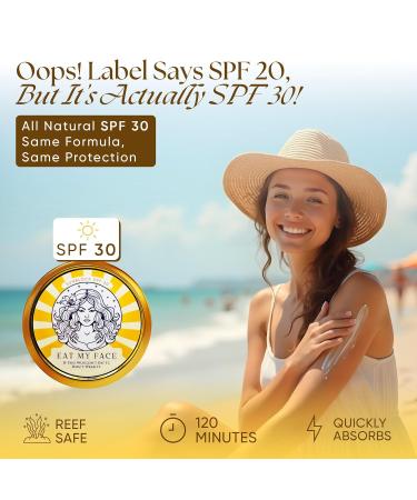 Eat My Face Grass-Fed Tallow Night Cream & Mineral Sunscreens SPF 30 Organic Face Moisturizer Reef-Safe & Non-Toxic Sun Protection Anti-Aging Skincare for Men & Women - Buy Online on GoSupps.com