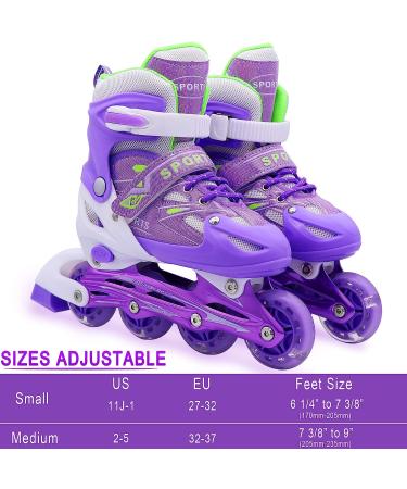 PETUOL Kids Adjustable Roller Skates | Full Light Up Wheels | Girls & Ladies Small Size (11J-1) - Buy Online on GoSupps.com