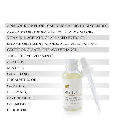 Anti-Aging Face Oil | All-Natural Moisturizer with Apricot & Avocado | Vitamin C & E | Suitable for All Skin Types - 1 oz - Buy Online on GoSupps.com