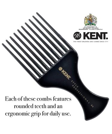Kent SPC86 Salon-Style Hair Pick and Barber Comb for Curly Hair - Afro Parting Comb for Thick Hair - Kent Quality Barber Supplies - Buy Online on GoSupps.com