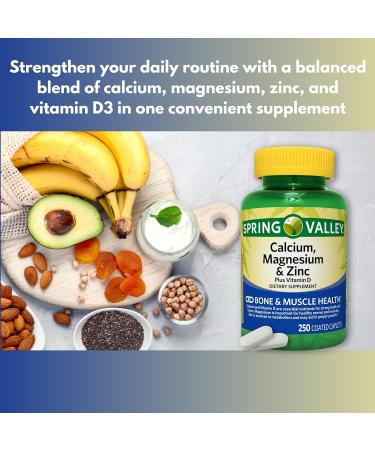 Calcium Magnesium Zinc with D3- Vitamin Caplets 250ct (Pack of 1) - Buy Online on GoSupps.com