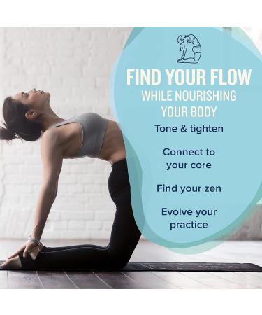 NewMe Fitness Yoga Mat - Large 5mm Thick 68 Non Slip Exercise Mat with 70 Printed Yoga Poses - Black - Buy Online on GoSupps.com