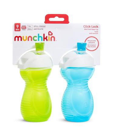 Munchkin Click Lock Bite Proof Sippy Cup 9oz - Blue/Green 2 Pack - Buy Online on GoSupps.com