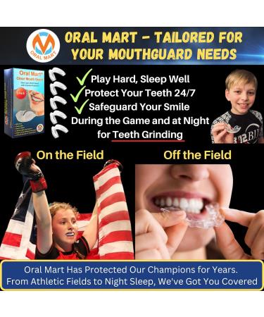 Oral Mart Kids Mouth Guards for Grinding Teeth - 5 Pack Clear Moldable Anti Grinding Teeth Protector for Sleep - Youth Size with Free Case - Buy Online on GoSupps.com