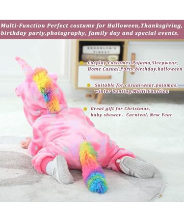 Doladola Baby Unicorn Romper | Flannel Hooded Jumpsuit for Toddler | Infant Outfit 3-6 Months - Buy Online on GoSupps.com