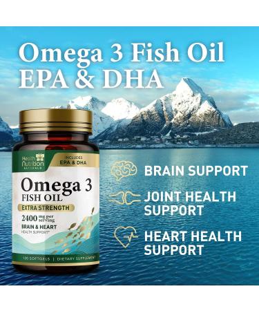 Omega 3 Fish Oil 1200mg - Triple Strength Softgels Omega-3 Supplements Natural Brain Heart Health & Immune Support - Fatty Acids with EPA & DHA - Wild Caught Fish Oil Supplement - 120 Softgels 120 Count (Pack of 1) - Buy Online on GoSupps.com