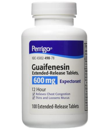 PERRIGO PHARMACEUTICALS Guaifenesin Extended Release Tablets-600mg (100 Count)