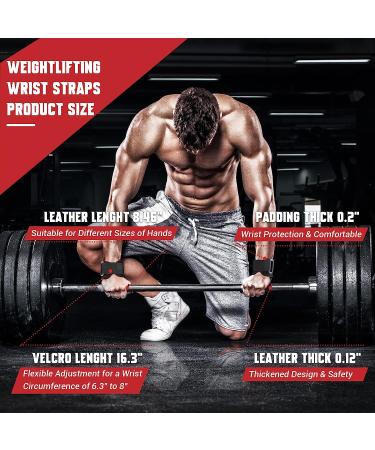 COFOF Double Layer Leather Weightlifting Wrist Straps for Deadlift & Powerlifting - Adjustable Neoprene Padded Lifting Hooks for Men/Women (Pair) - Buy Online on GoSupps.com