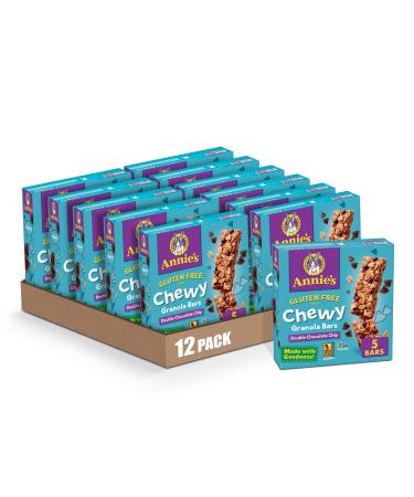 Annie's Gluten Free Chewy Granola Bars, Double Chocolate Chip, 5 Bars, 4.9 oz (Pack of 12)