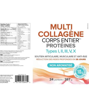 Natural Factors Total Body Multi Collagen Protein 267g Unflavoured 10g of hydrolyzed collage per scoop Combines 5 types of Collagen Supports the Formation of Collagen and Connective Tissue for Joint & Skin Health Keto & Paleo Friendly - Buy Online on GoSupps.com