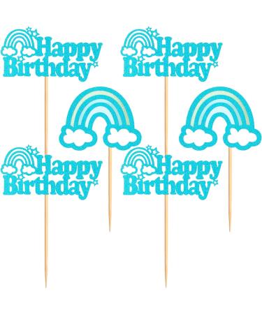 Ercadio 24 Pack Boho Rainbow Happy Birthday Cupcake Toppers Blue Boho Rainbow Cupcake Picks Boho Cake Toppers for Boho Rainbow Theme Birthday Baby Shower Party Decor Supplies A-hp Blue - Buy Online on GoSupps.com