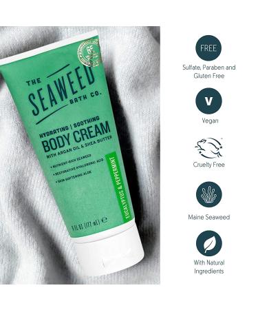 Hydrating Soothing Body Cream - Eucalyptus & Peppermint Scent | The Seaweed Bath Co. 6 oz | Vegan, Paraben-Free - Buy Online on GoSupps.com