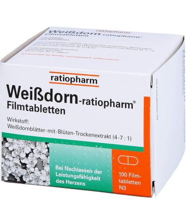Buy WEISSDORN-RATIOPHARM Film-Coated Tablets 100 pcs - Fast International Shipping Natural Heart Support - Buy Online on GoSupps.com