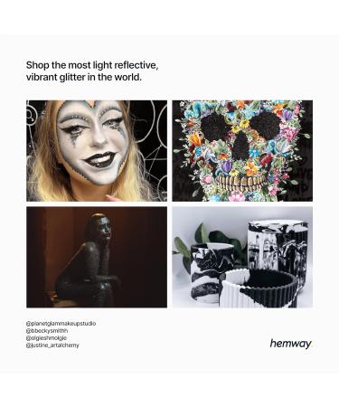 Hemway Ultra Sparkle Glitter Black 100g - Multi-Purpose Epoxy Resin for Arts, Crafts, Body, Hair, Face, Nails, Weddings & Tumblers - Buy Online on GoSupps.com