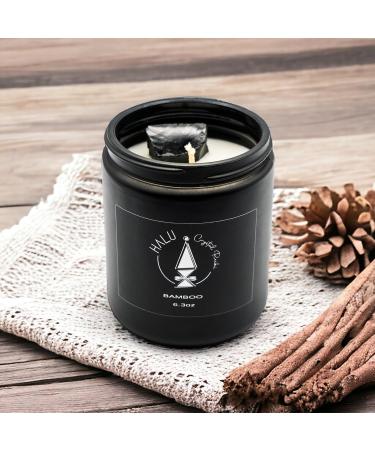 Bamboo Scented Candle with Obsidian Crystal | 100% Natural Aromatherapy | Meditation & Reiki Infused  - Buy Online on GoSupps.com