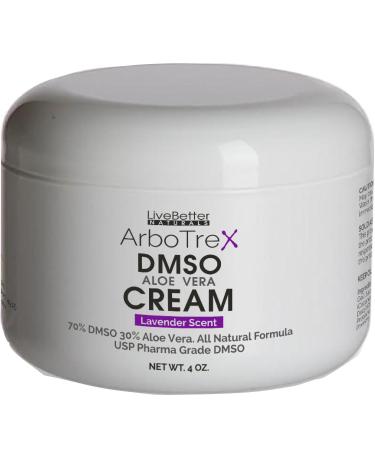 DMSO Cream With Aloe Vera - Lavender Scented, Made With 99.9% Pure Pharmaceutical grade DMSO - 70% DMSO/30% Aloe Vera, Made in USA for Live Better Naturals 4 oz